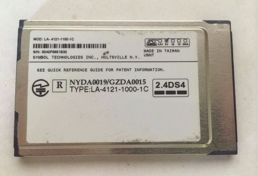 Symbol 2.4DS4 Leaded Inventory LA-4121-1000-1C PC Card NYDA 0019 GZDA0015