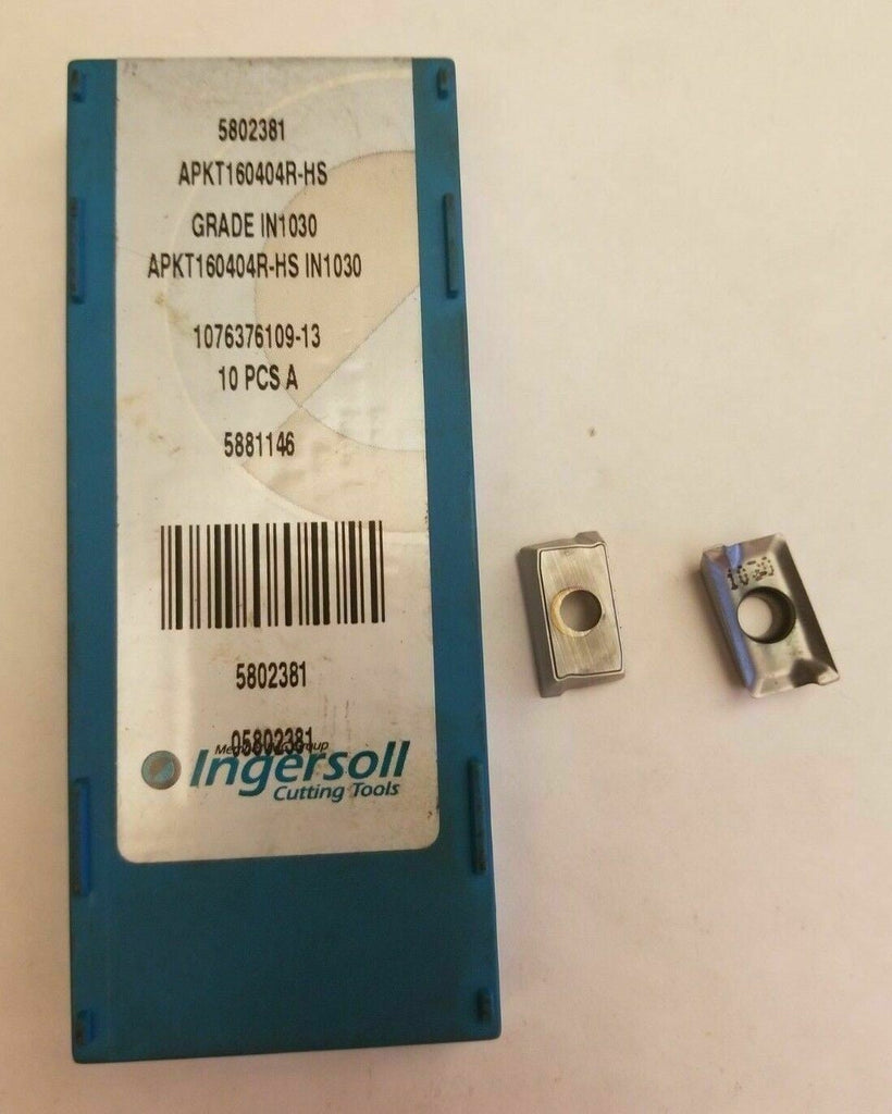 2 Pcs Ingersoll Cutting Tools APKT160404R-HS IN1030 5802381 Mill Carbide Inserts