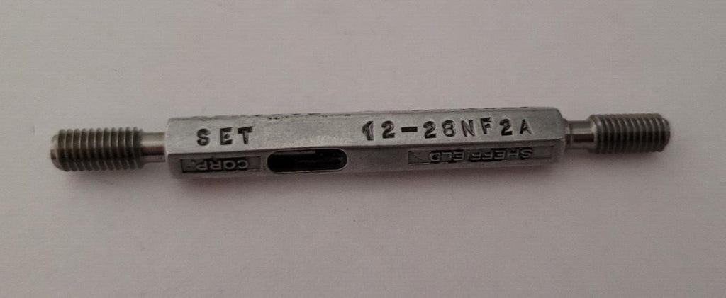 12-28 NF 2A Sheffield GO & NO GO Thread Plug Gage GO P.D. .1918 & NOGO PD .1886
