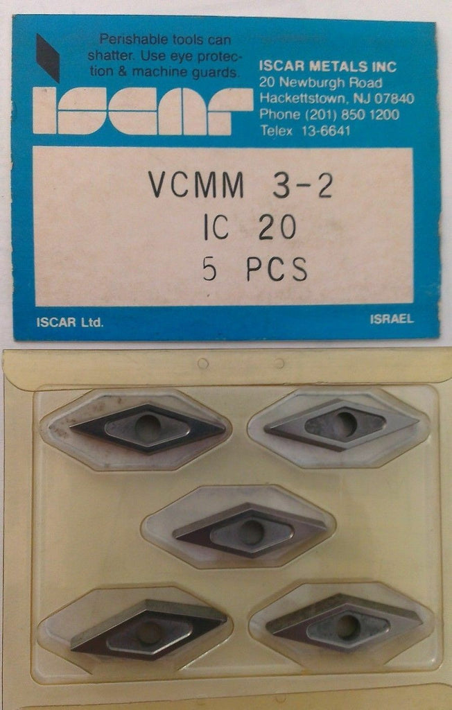 ISCAR VCMM 3-2 IC 20 Carbide Inserts 5 Pcs Mill Lathe Tools New