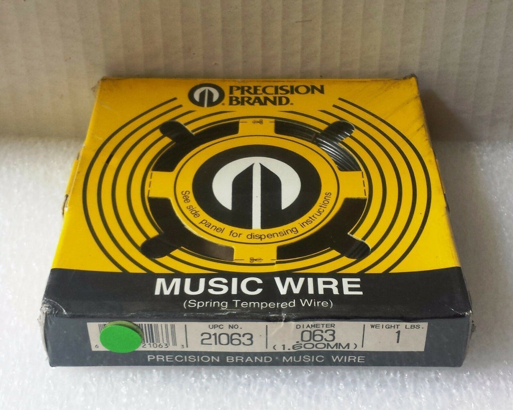 Music Wire Precision Brand .063 Diameter 1 Lb New 21063 Made In USA 1.600 mm