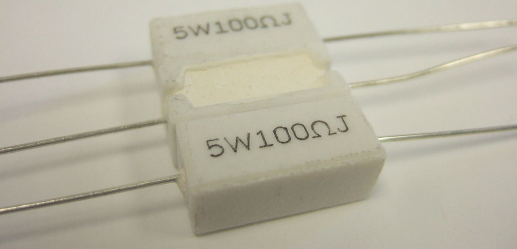 New Lot of 10 pcs SQP Axial Ceramic Cement Sand 100 ohm Power Resistors 5w Watts