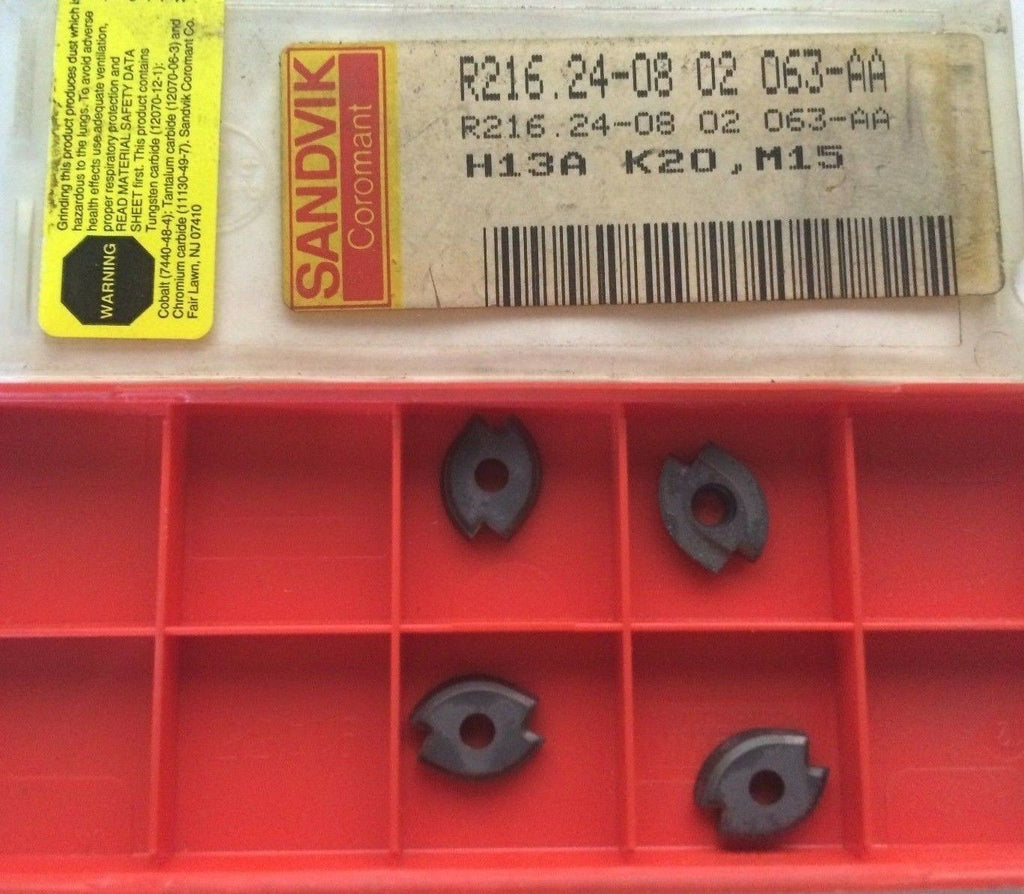4 Pcs SANDVIK Coromant R216.24 08 02 064-AA H13A Lathe Mill Carbide Inserts New