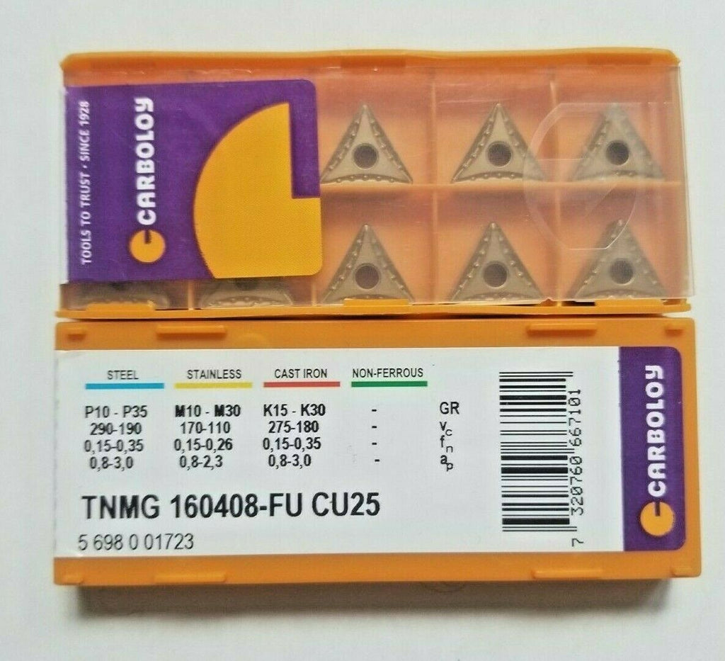 10 Pcs CARBOLOY TNMG 160408-FU CU25 Carbide Inserts Lathe Tools New