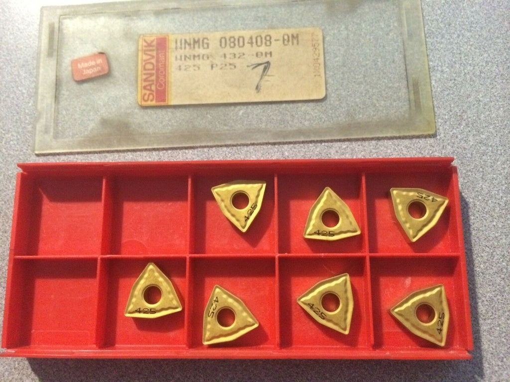 SANDVIK Coromant UNMG 432-QM 080408 QM 425 P25 Lathe Carbide 7 Inserts Gold New