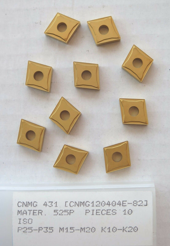 10 New CNMG 431 Carbide Inserts Gold Turning Lathe Made by PRAMET A SECO Company