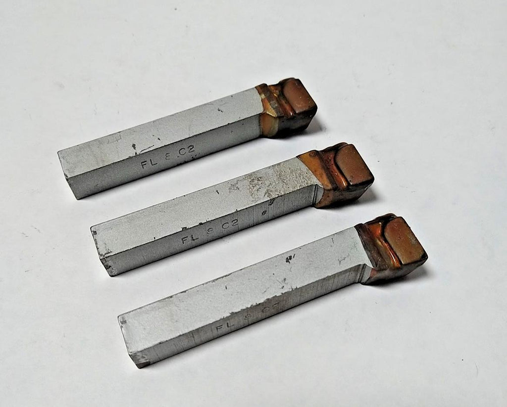 Brazed Tipped Carbide Lathe Tool Bit 1/2" Shank FL 8 C2 USA Made Lot of 3