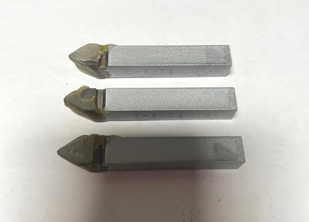 ACT Brazed Tipped Carbide Lathe Tool Bit 3/8" Shank E-6 C2 USA Made Lot of 3