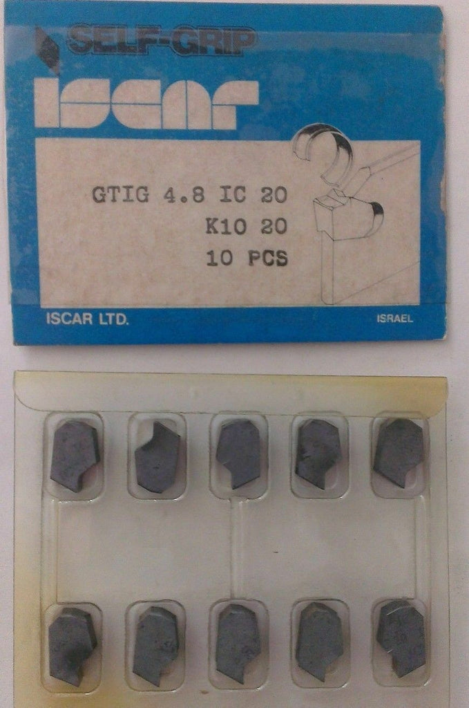 ISCAR GTIG 4.8 IC 20 Carbide Inserts Grooving 10 Pcs Lathe Self Grip Cut-Off New
