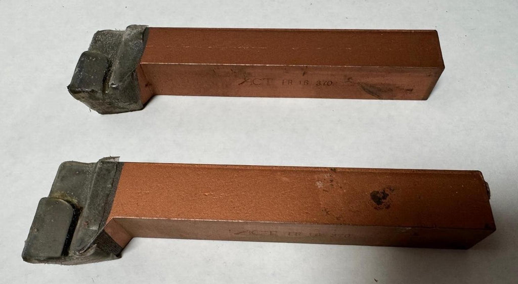 Lot of 2 ACT Carbide Tipped Lathe Tool Bit 1" Square FR 16 370 USA