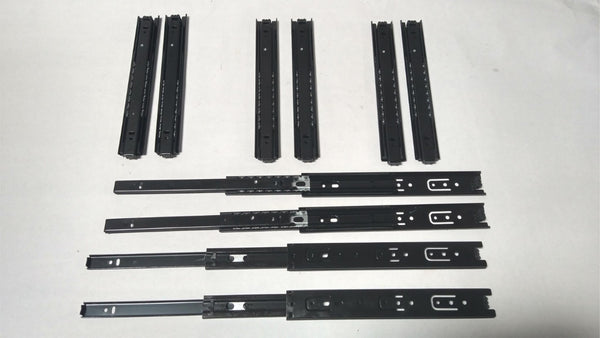 5 Pairs Full Extension 100-lb Ball Bearing Drawer Slides 10" Black