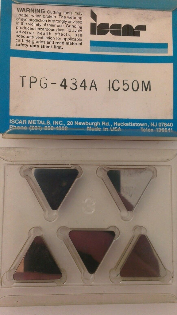 ISCAR TPG 434A IC 50M Carbide Inserts 5 Pcs Lathe Turning New Mill Tools