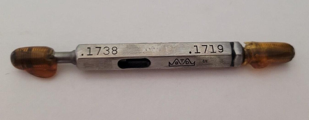 10-40 .190 NS-3 GO & NO GO Thread Plug Gage GO P.D. .1738 & NOGO P.D. .1719 GTD