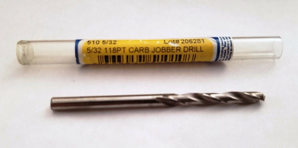 Ultra Tool 510 5/32 118 PT Carbide Jobber Drill 2 Flute Lot # 206281 Made in USA