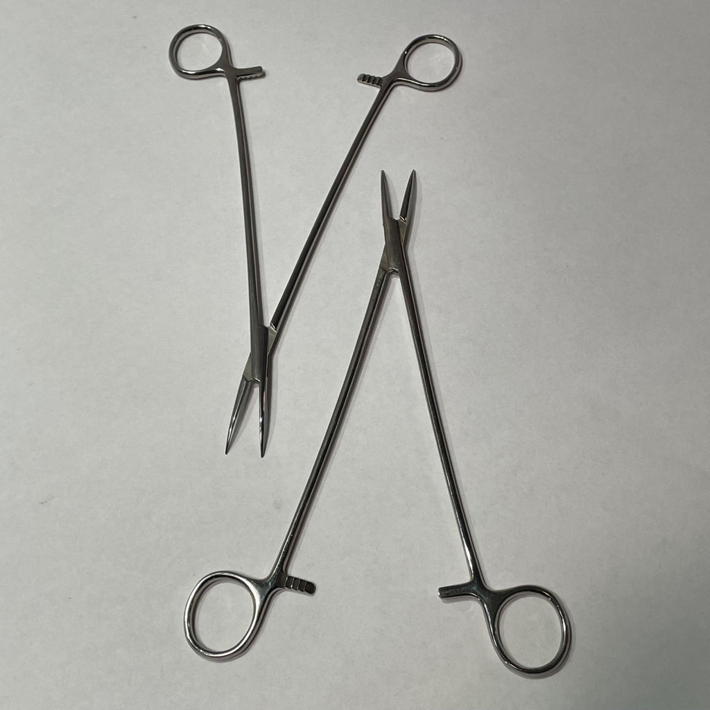 Lot of 2 Codman 21 30-8082 Thoracic Forceps 9-1/2" Curved Jaw Medical Surgery
