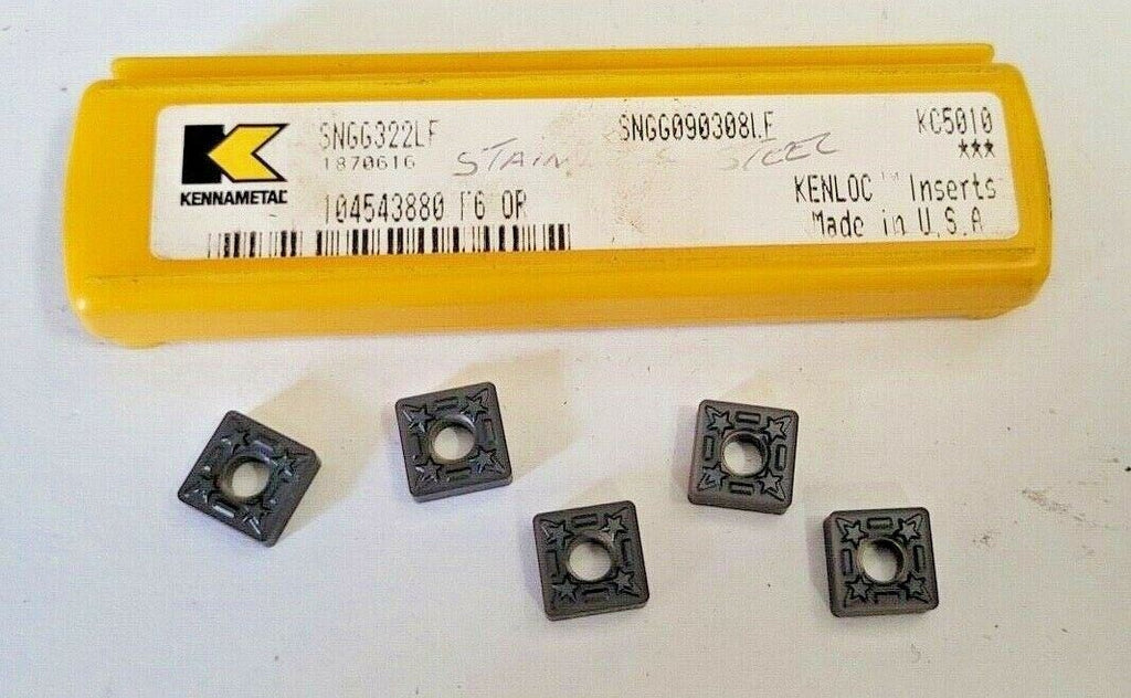 5 Pcs Kennametal SNGG322LF KC5010 Carbide KENLOC Inserts SNGG090308LF New