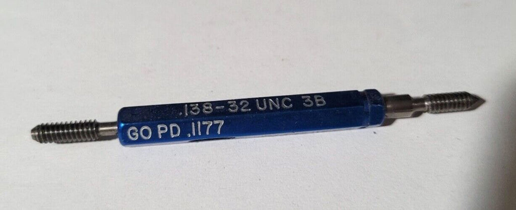 .138-32 UNC 3B GO & NO GO Thread Plug Gage GO P.D. .1177 & HI PD .1204