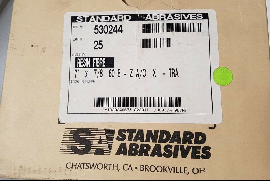 25 Pcs Standard Abrasives 7" x 7/8 Resin Fibre Disc Scotch 530244 60 E - Z X-TRA