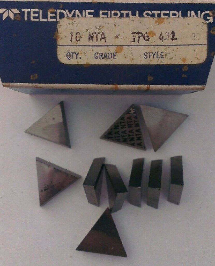 Teledyne Firth Sterling TPG 432 NTA Lathe Carbide Inserts 10 Pcs New