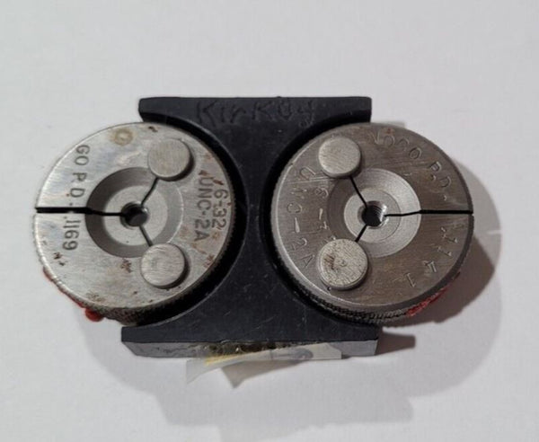 Set of 6-32 UNC-2A GO and NO GO Set Thread Ring Gage P.D. .1169 and .1141 Gages