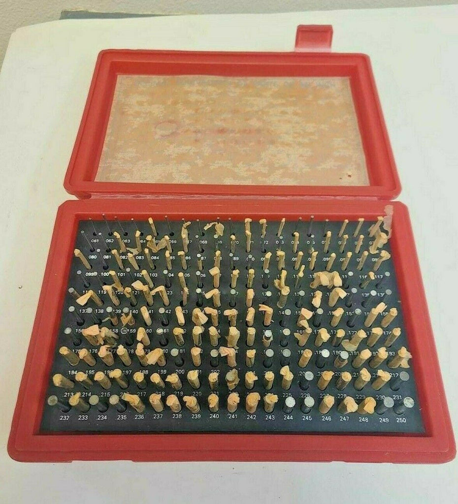 MHC Plug and Pin Gage Set M1 Minus Gauges Metal 190 Pcs 0.61-0.250'' Steel