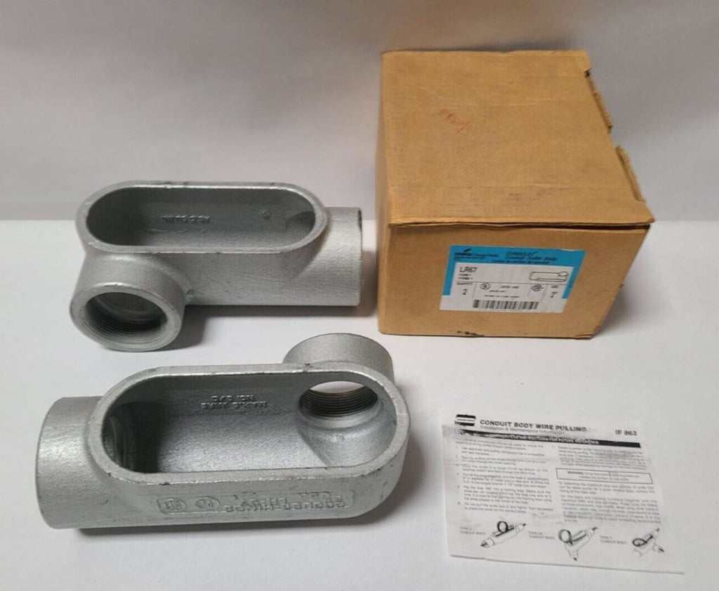 Cooper Crouse-Hinds LR-67 2" Conduit Body Lot Of 2 - New