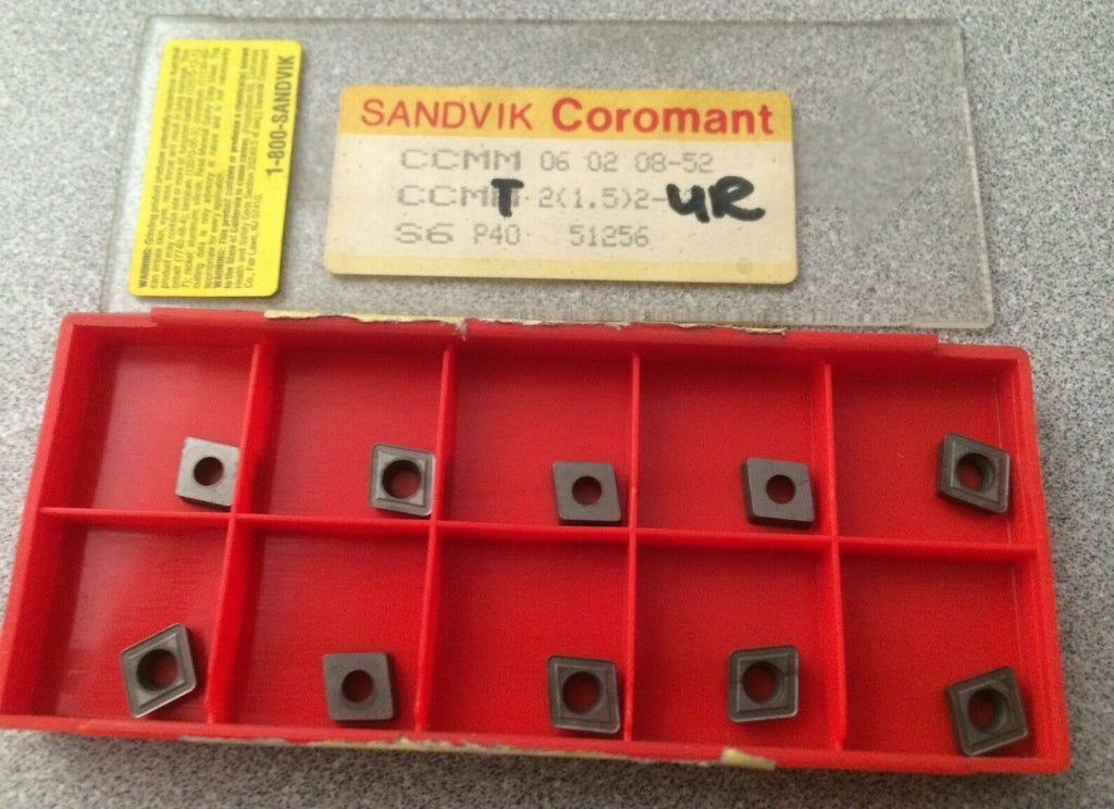 SANDVIK Coromant CCMM 06 02 08-52 CCMT 2 1.5-4R S6 P40 Lathe Carbide 10 Inserts