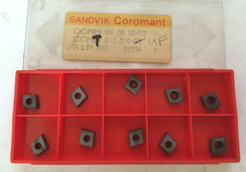 SANDVIK Coromant CCMM 06 02 02-53 CCMT 2(1.5) S1P P10 Lathe Carbide 10 Inserts