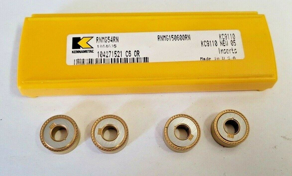 4 Pcs Kennametal RNMG54RN KC9110 Carbide Turning Inserts RNMG150600RN
