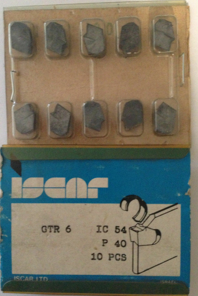 ISCAR GTR 6 IC 54 P40 Carbide Inserts Grooving 10 Pcs Lathe Self Grip Cut-Off