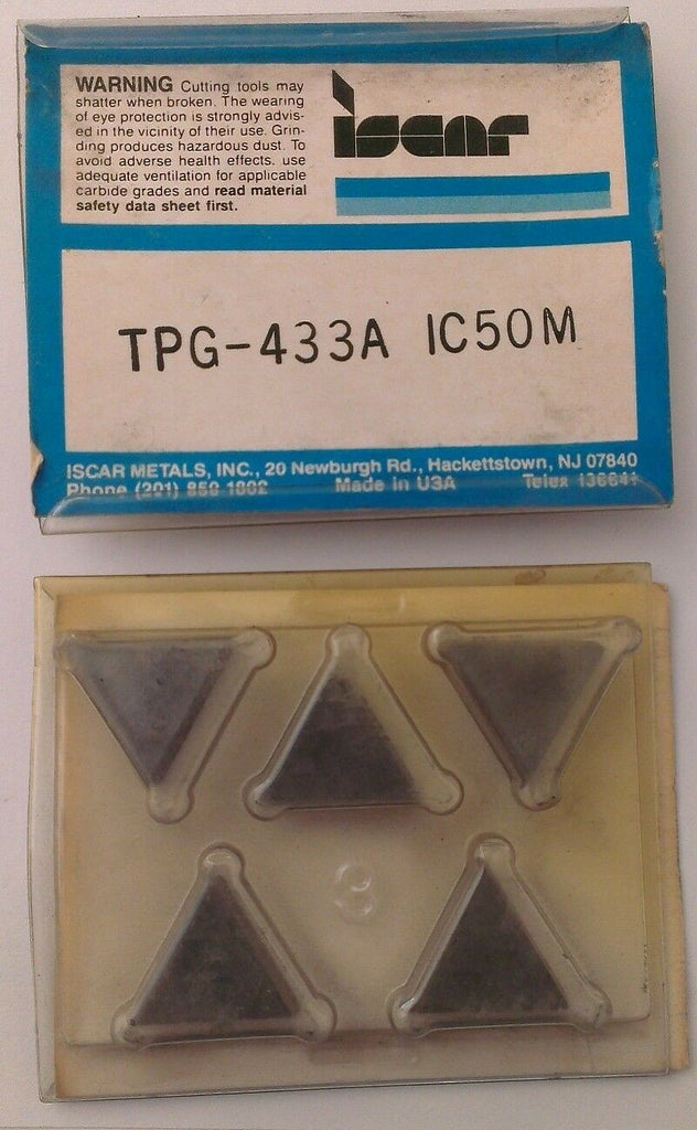 ISCAR TPG 433A IC 50M Carbide Inserts 5 Pcs Lathe Turning New Mill Tools
