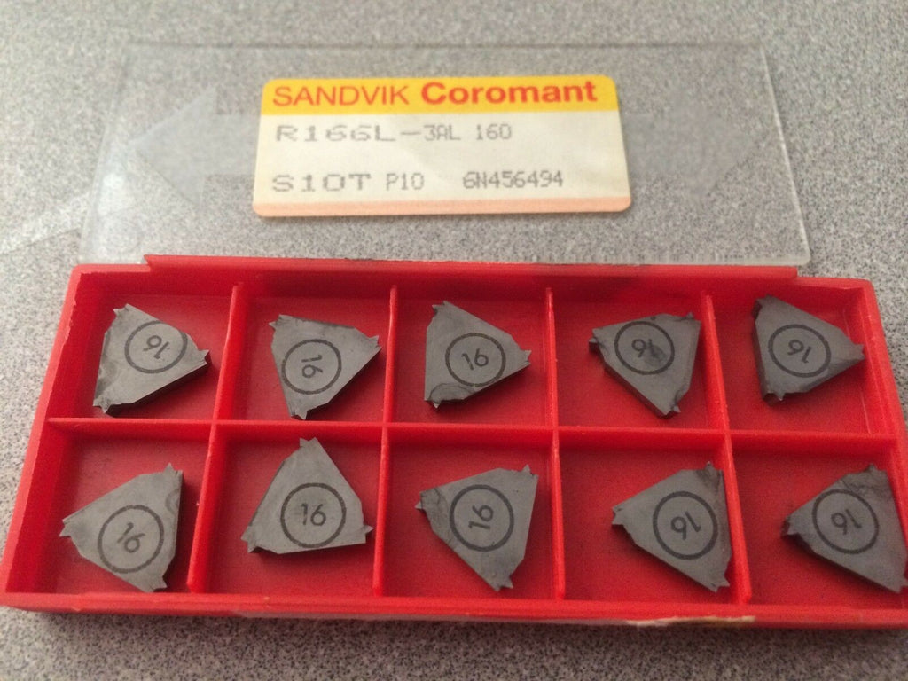SANDVIK Coromant R166L 3AL 160 S1OT P10 Threading Lathe Carbide 10 Inserts New