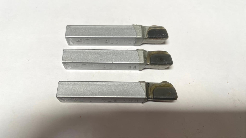 ACT Brazed Tipped Carbide Lathe Tool Bit 3/8" Shank AL6 K68 USA Made Lot of 3