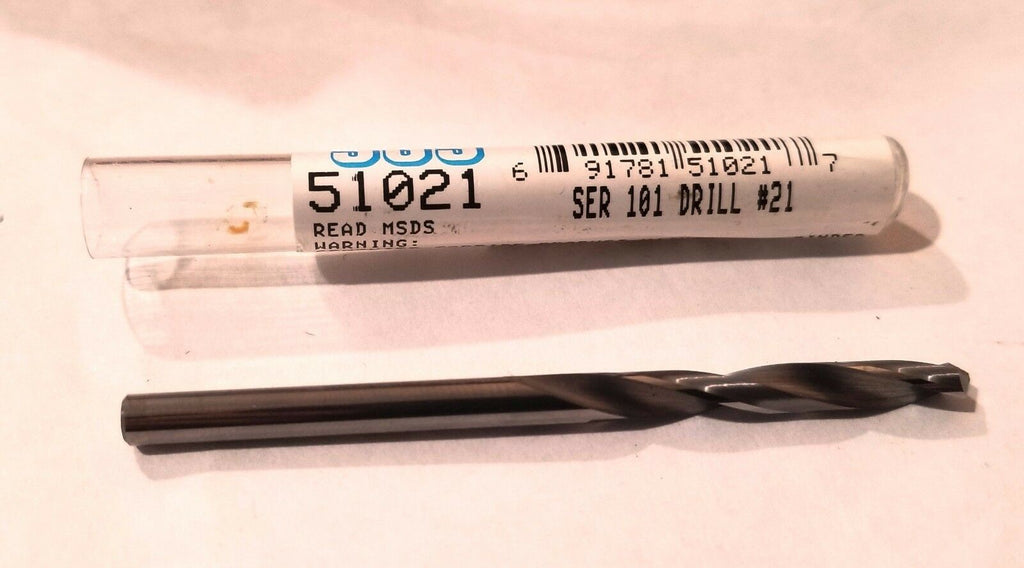 SGS Tool 51021 SER 101 0.159 Drill #21 Slow Spiral Drill 2 Flute Made in USA