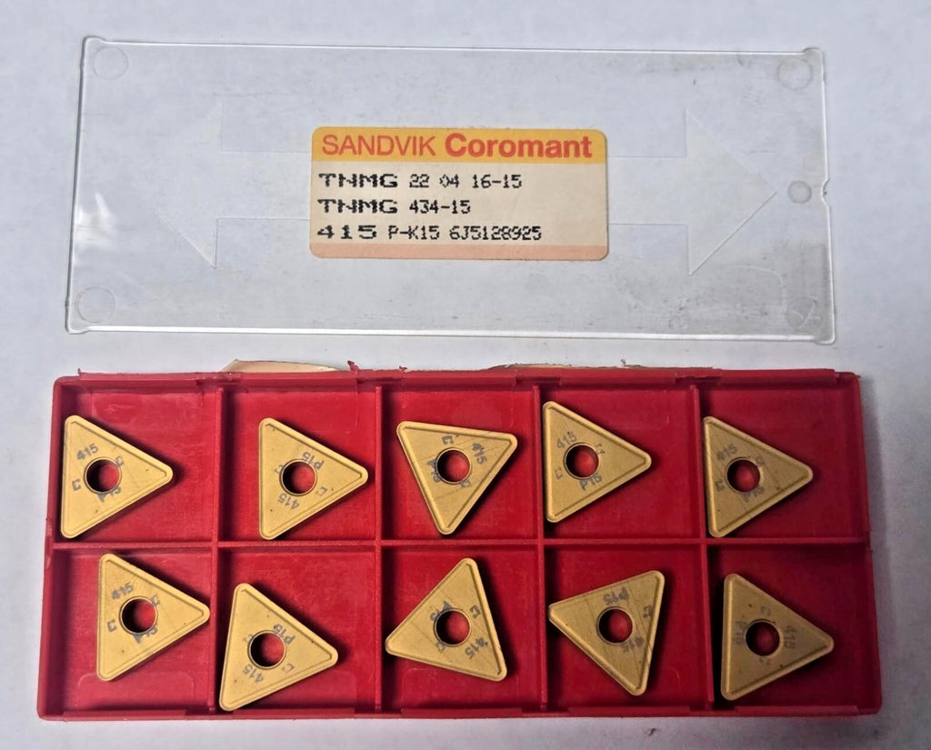 SANDVIK Coromant TNMG 434-15 22 04 16 415 P-K15 Lathe Carbide Inserts 10Pcs Gold
