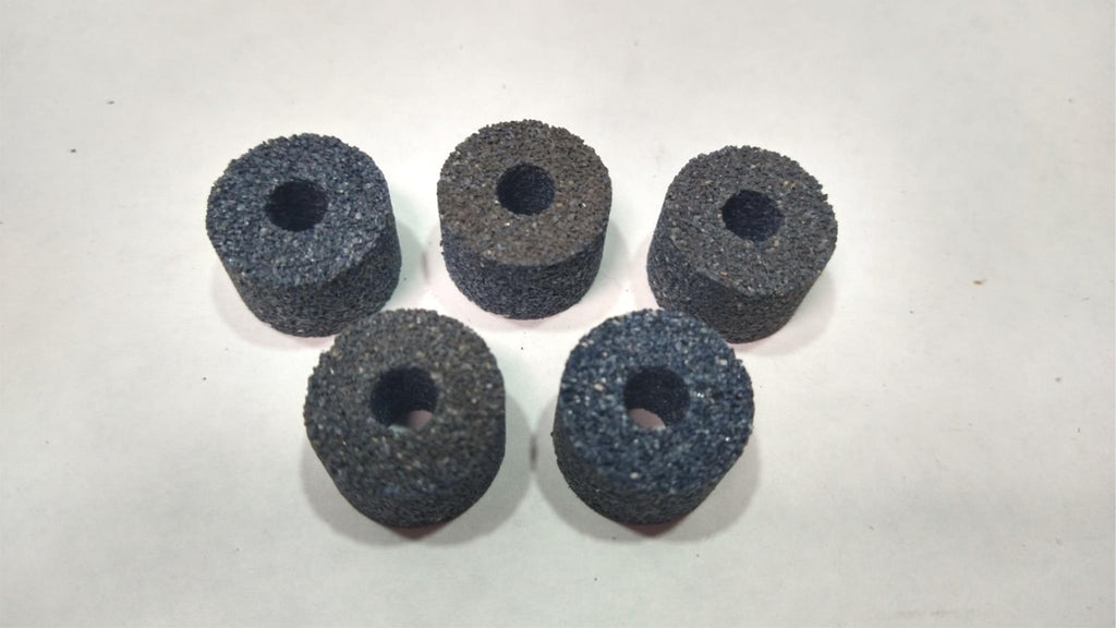 3/4x1/2x1/4 Abrasive Cylinder Stone Wheel 3A46 I8 V22 Made in USA Lot of 5