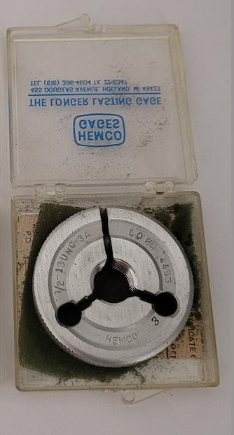 1/2-13 UNC-3A NO GO Thread Ring Gage NOTGO LO P.D. .4463