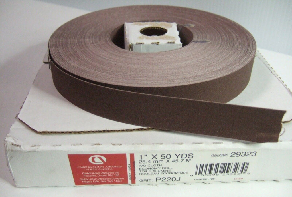 Carborundum 1" x 50 Yds A/O Cloth Economy 1 Roll Pn 29323 Grit P220J New