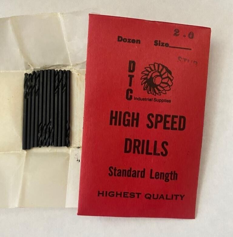 Lot of 60 High Speed Steel Drill DTC HSS 2mm Standard Length Highest Quality
