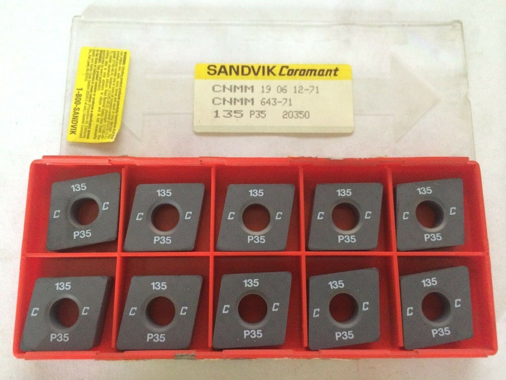 SANDVIK Coromant CNMM 643 71 19 06 12-71 135 P35 Lathe Carbide 10 Inserts Tools