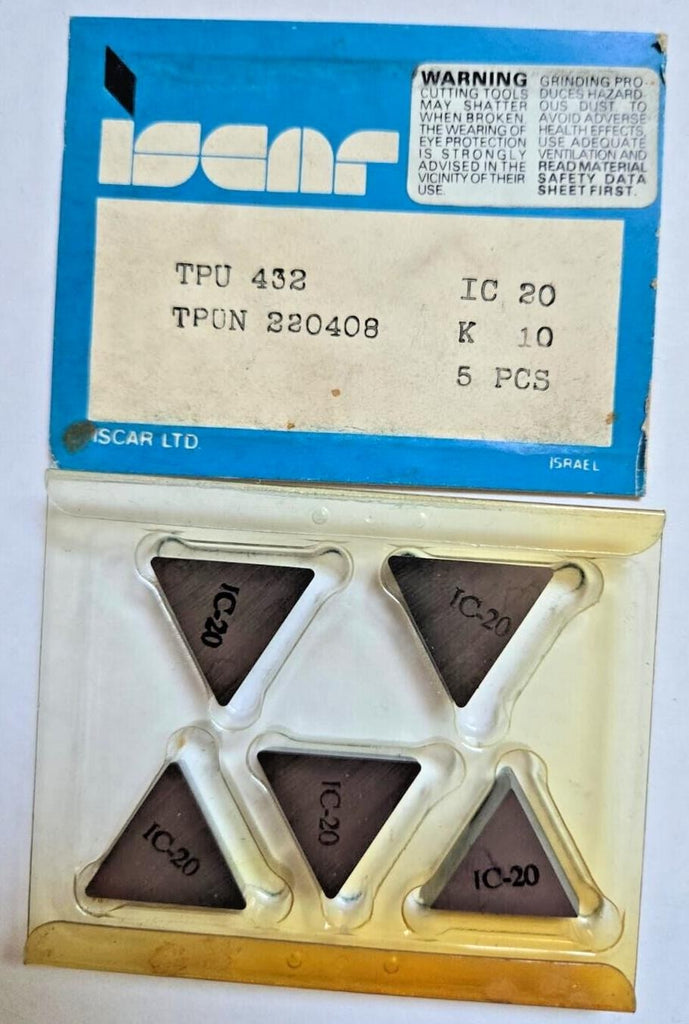 ISCAR TPU 432 TPUN 220408 IC 20 K 10 Carbide Inserts 5 Pcs Lathe Mill New Tools