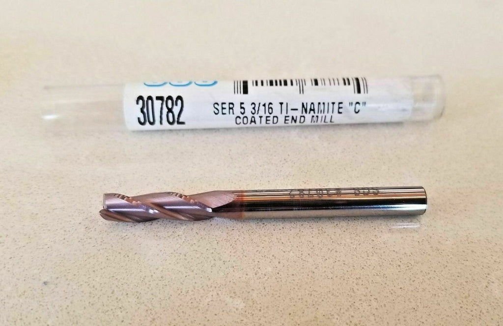 SGS Tool 30782 SER 5 3/16" 3 Flute Titanium Carbonitride Coated End Mill USA