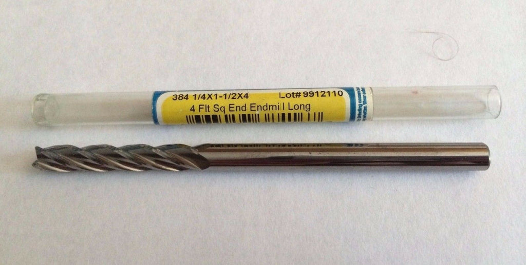 Ultra Tool 384 1/4 x 1-1/2 x 4 Long End Mill 4 Flute Square End Carbide 9912110