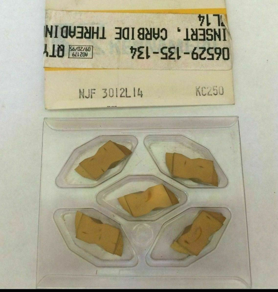5 Pcs Kennametal NJF 3012 L14 KC 250 Lathe Carbide Inserts Grooving Cut Off Gold