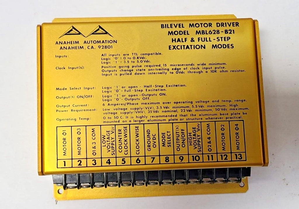 Anaheim Automation MBL628-B21 Bilevel Motor Driver - Half & Full Step Excitation
