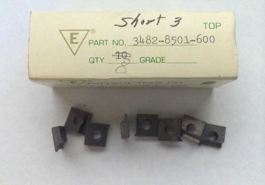 8 Pcs EVEREDE TOOL 3482 8501 600 C2 30657 Lathe Carbide Inserts Cutting Tools