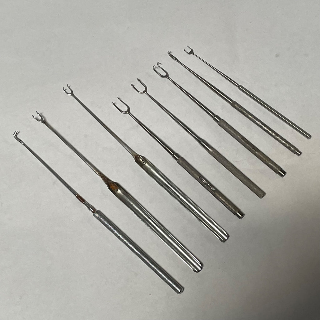Lot of 8 Cottle Joseph Double Hook Medical Sharp & Smith Haslam Weck Stainless
