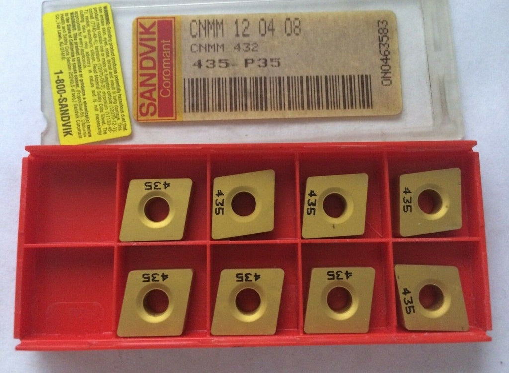 10 Pcs SANDVIK Coromant CNMM 432 12 04 08 435 P35 Lathe Carbide Inserts Gold New