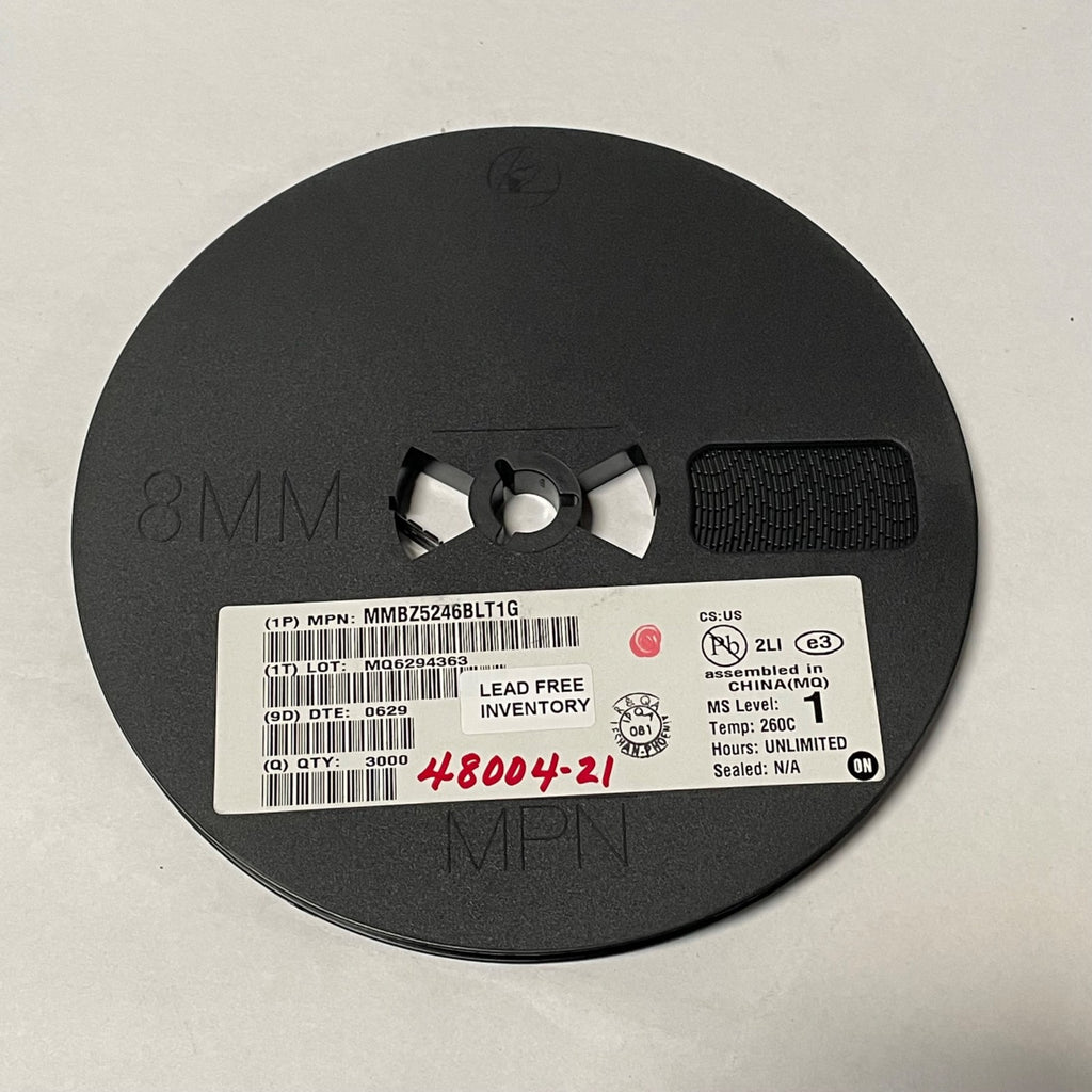 Reel of 3000 ONSEMI MMBZ5246BLT1G DIODE ZENER 16V 225MW SOT23-3 48004-21