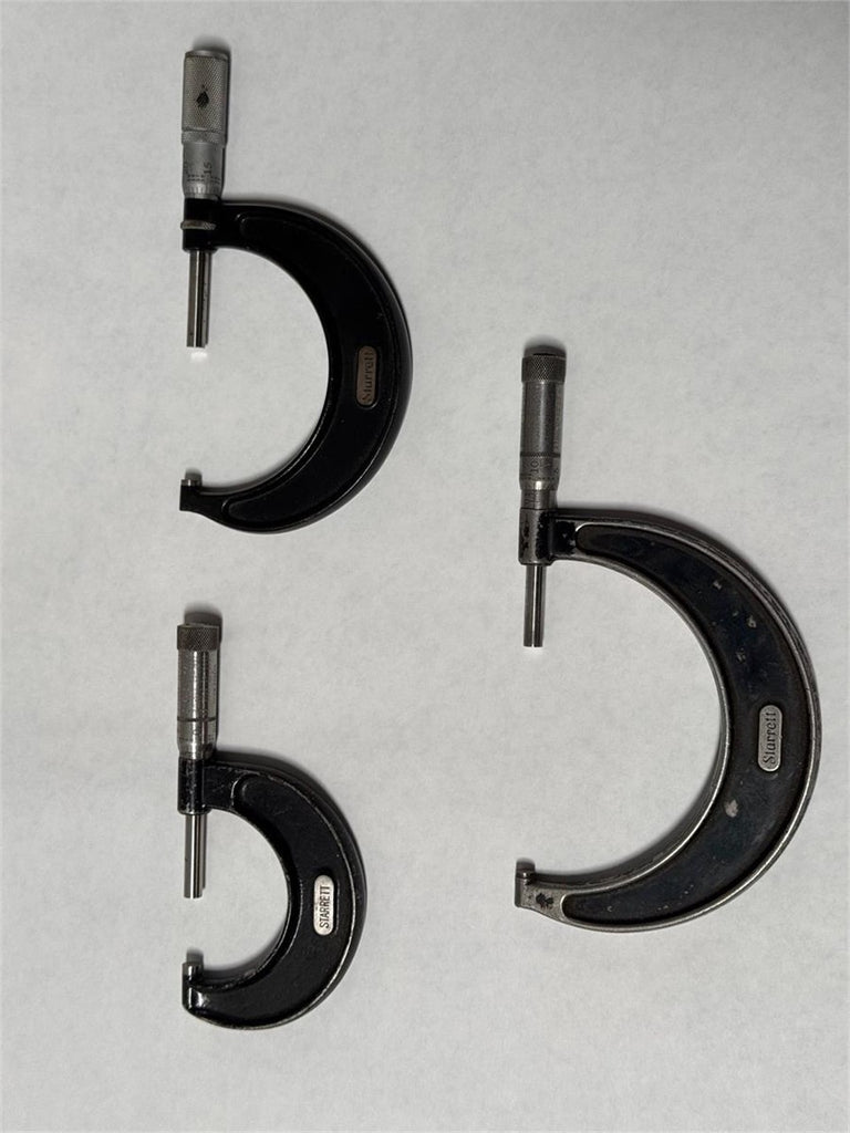 Lot of 3 Starret No. 436 Blade Micrometer 436-1 436-2 436-3 1"-2" 2"-3" 3"-4"